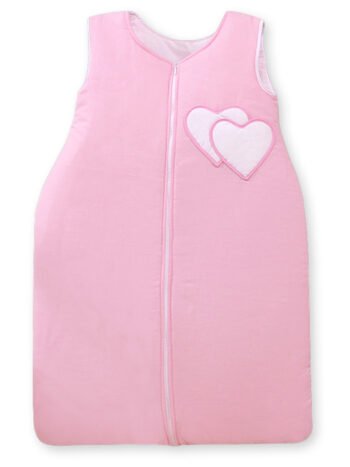 Sleeping Bag for Children Cotton M 6-12 Months TOG 2.5 All-Season Insulated Hearts Pink