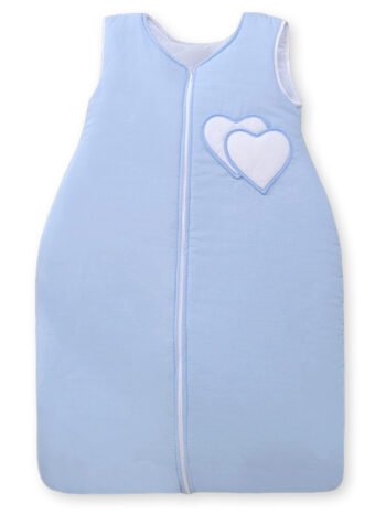 Sleeping Bag for Children Cotton M 6-12 Months TOG 2.5 All-Season Insulated Hearts Blue