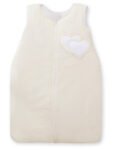 Sleeping Bag for Children Cotton M 6-12 Months TOG 2.5 All-Season Insulated Hearts Cream