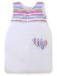 Sleeping Bag for Children Cotton M 6-12 Months TOG 2.5 All-Season Insulated Hearts Stripes Purple