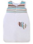 Sleeping Bag for Children Cotton M 6-12 Months TOG 2.5 All-Season Insulated Hearts Stripes Brown