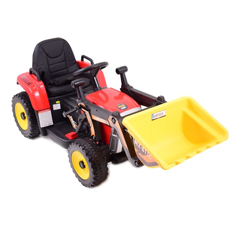 2-red-800-2-2.jpg Tractor 12V "Blow" with digger bucket (remote, soft tyres)