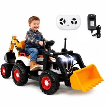 Tractor 12V with loader, digger and trailer