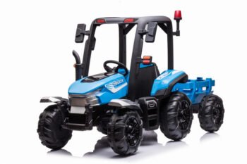 AgriPower 24V Ride-On Tractor with Trailer – Blue