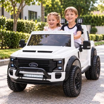 Ford Super Duty F450 24V Electric Ride On Jeep White