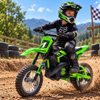Dirt Race Scrambler 24V Electric Ride On Motorbike Green