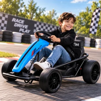 Drift 24V Electric Ride On Go Kart with Upgraded 200w Motors Blue