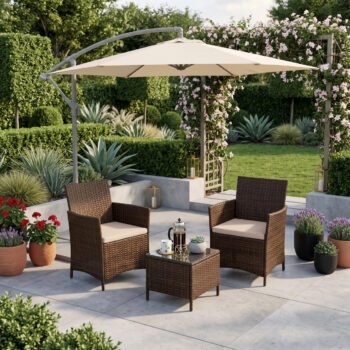 Siena 3 Piece Rattan Bistro Set (Brown)